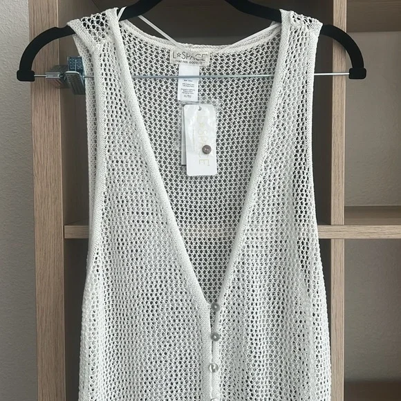 NWT L*Space Adrift Crochet Dress in White Size XL/TG - Picture 4 of 5